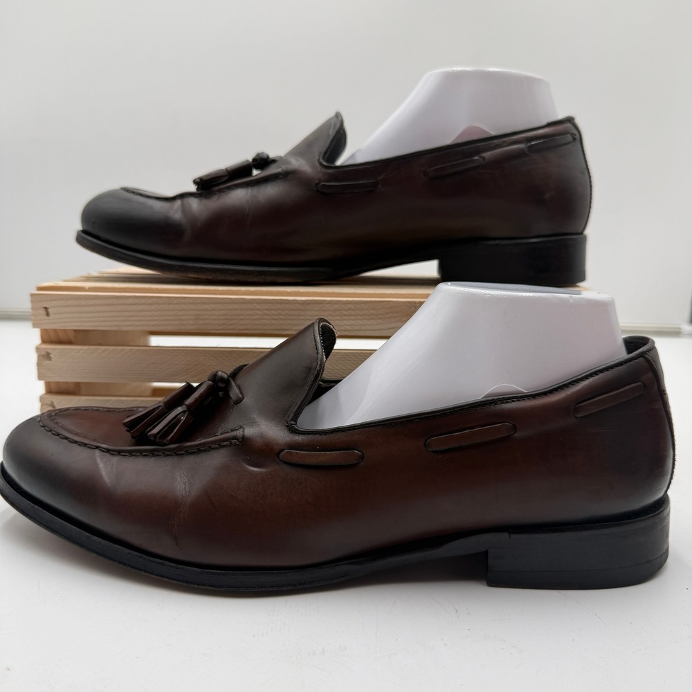 Suitsupply Mens Dark Brown Tassel Loafers Leather Italy Dress Shoes EU43